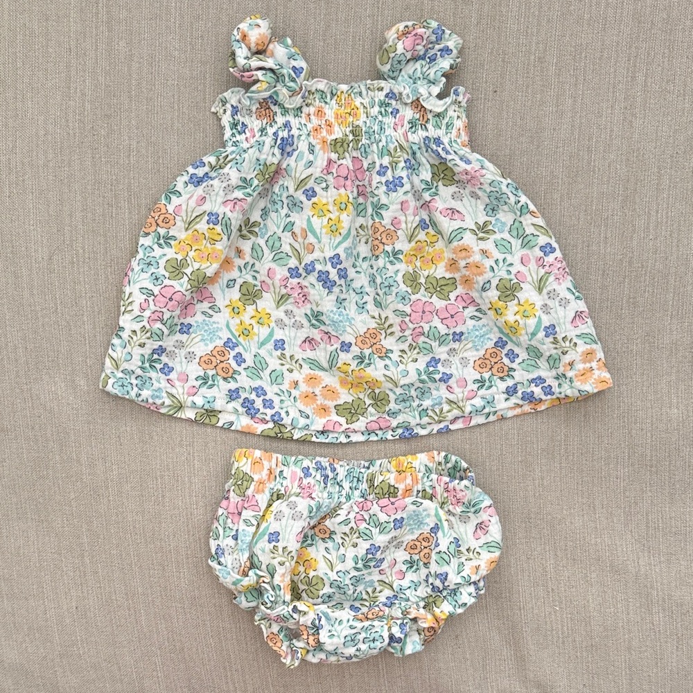 Angel Dear Muslin Floral Tank & Bloomers Set